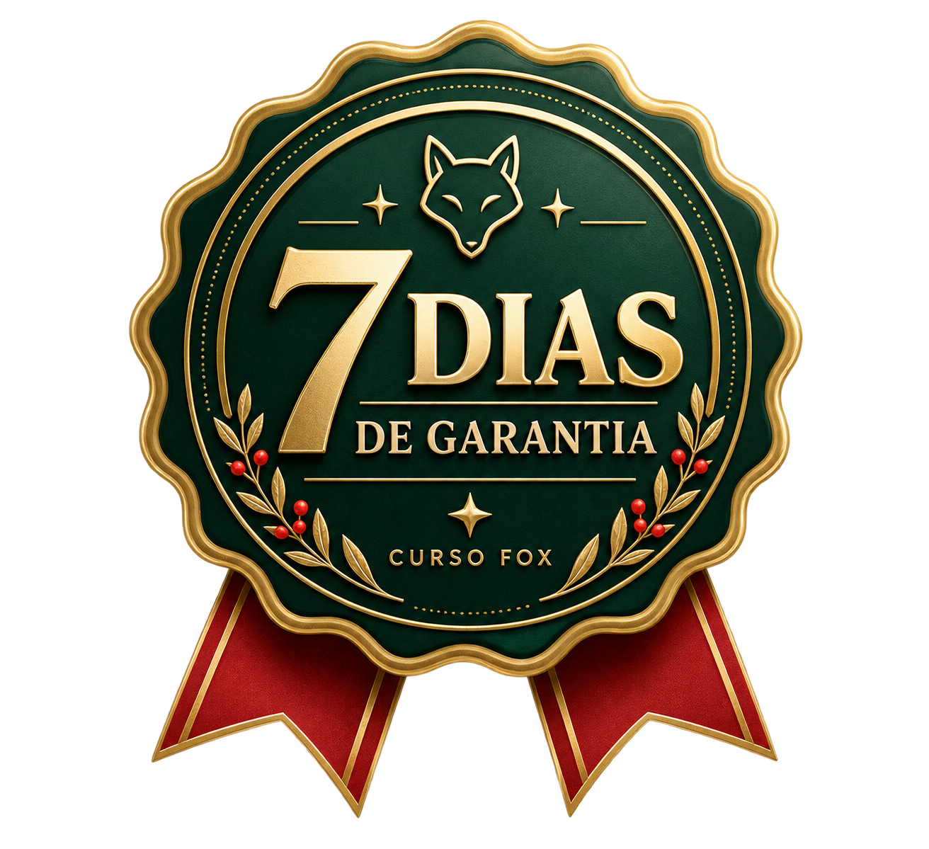 Selo de 7 dias de garantia do Curso Fox